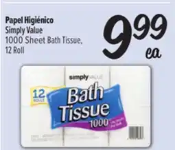 El Super Simply Value 1000 Sheet Bath Tissue offer