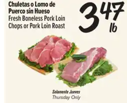 El Super Fresh Boneless Pork Loin Chops or Pork Loin Roast offer