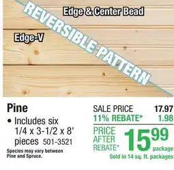 Menards Pine offer