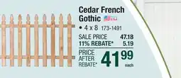Menards Cedar French Gothic offer
