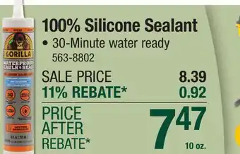 Menards 100% Silicone Sealant offer