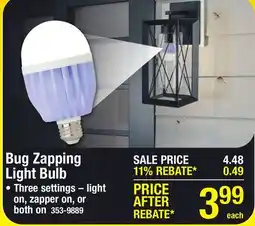 Menards Bug Zapping Light Bulb offer