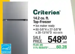 Menards 14.2 cu. ft. Top-Freezer offer