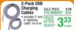 Menards 2-Pack USB Charging Cables offer