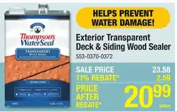 Menards Exterior Transparent Deck & Siding Wood Sealer offer