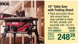Menards 10 Table Saw with Folding Stand offer