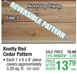 Menards Knotty Red Cedar Pattern offer