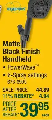 Menards Matte Black Finish Handheld offer