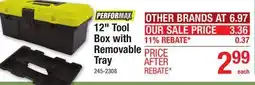 Menards 12 Tool Box with Removable Tray offer
