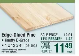 Menards Edge-Glued Pine offer