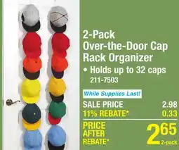 Menards 2-Pack Over-the-Door Cap Rack Organizer offer