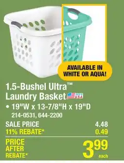 Menards 1.5-Bushel Ultra Laundry Basket offer