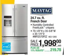 Menards 24.7 cu. ft. French Door offer