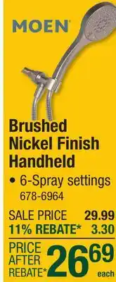 Menards Brushed Nickel Finish Handheld offer