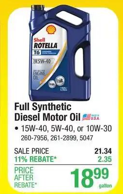 Menards Full Synthetic Diesel Motor Oil offer