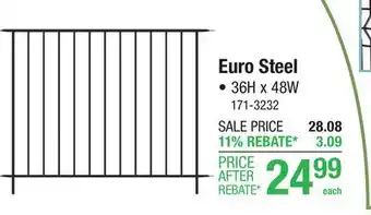 Menards Euro Steel offer