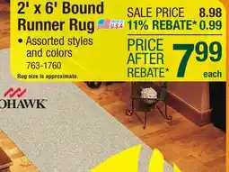 Menards 2' x 6' Bound Runner Rug offer