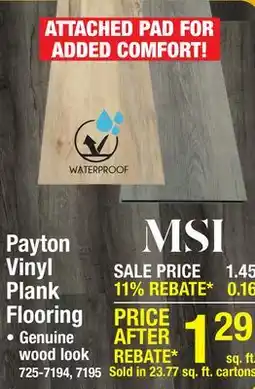 Menards Payton Vinyl Plank Flooring offer
