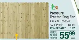 Menards Pressure Treated Dog Ear offer