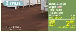 Menards Hand Sculpted Maple offer