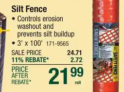 Menards Silt Fence offer