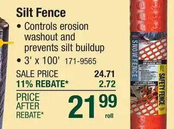 Menards Silt Fence offer