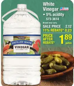 Menards White Vinegar offer