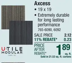 Menards Axcess CARPET TILE offer
