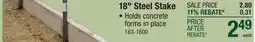 Menards 18 Steel Stake offer