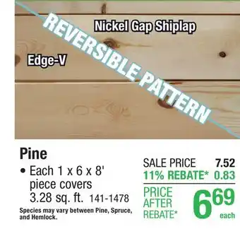 Menards Pine offer