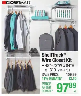 Menards ShelfTrack Wire Closet Kit offer
