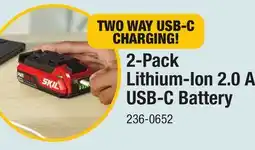 Menards 2-Pack Lithium-Ion 2.0 A USB-C Battery offer