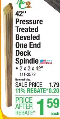 Menards 42 Pressure Treated Beveled One End Deck Spindle offer