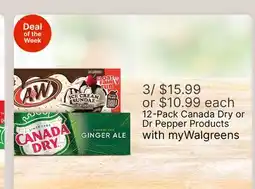 Walgreens 12-Pack Canada Dry or Dr Pepper Products offer