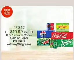 Walgreens 8 or 12-Pack Coca-Cola or Pepsi Products offer