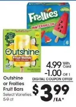 Kroger Outshine or Frollies Fruit Bars offer