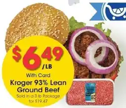 Kroger Kroger 93% Lean Ground Beef offer