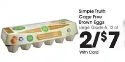 Kroger Simple Truth Cage Free Brown Eggs offer