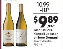 Kroger Josh Cellars, Kendall-Jackson or Ecco Domani offer