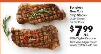 Kroger Boneless New York Strip Steaks offer