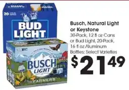 Kroger Busch, Natural Light or Keystone offer