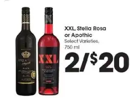 Kroger XXL, Stella Rosa or Apothic offer