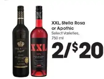 Kroger XXL, Stella Rosa or Apothic offer