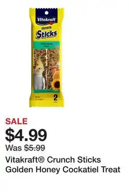 Petsmart Vitakraft Crunch Sticks Golden Honey Cockatiel Treat offer