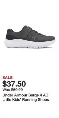 Kohl's Under Armour Surge 4 AC Little Kids' Running Shoes offer