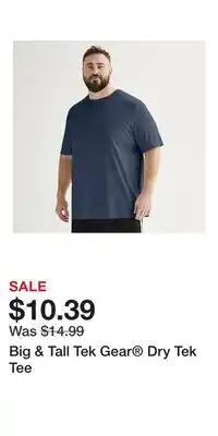 Kohl's Big & Tall Tek Gear Dry Tek Tee offer