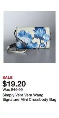 Kohl's Simply Vera Vera Wang Signature Mini Crossbody Bag offer