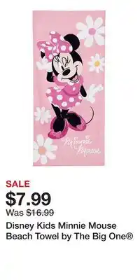 Kohl's Disney Kids Minnie Mouse Beach Towel by The Big One offer