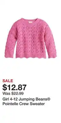 Kohl's Girl 4-12 Jumping Beans Pointelle Crew Sweater offer