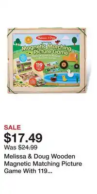 Kohl's Melissa & Doug Wooden Magnetic Matching Picture Game With 119 Magnets and Scene Cards offer